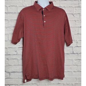 Peter Millar Shirt Mens Size XL Pink Navy Stripe Golf Polo
